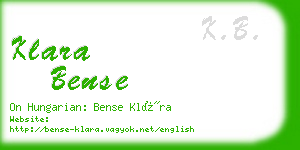 klara bense business card